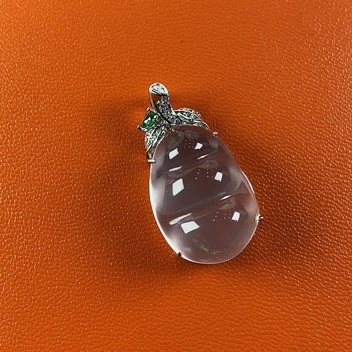 石英质玉银S925镀金镶嵌颈饰