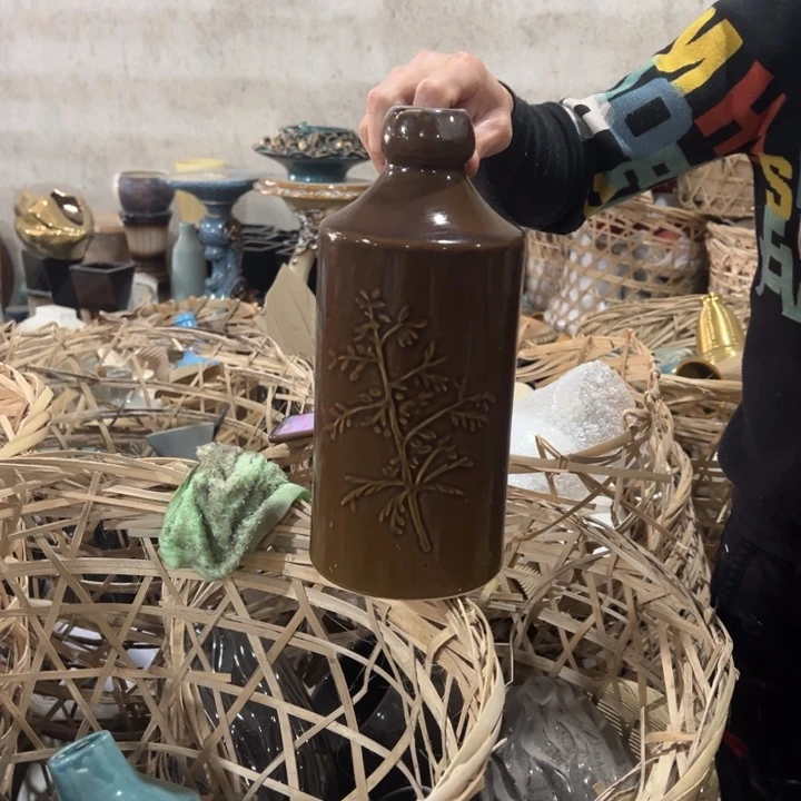摆件高度30厘米口径3厘米微瑕捡漏干裂