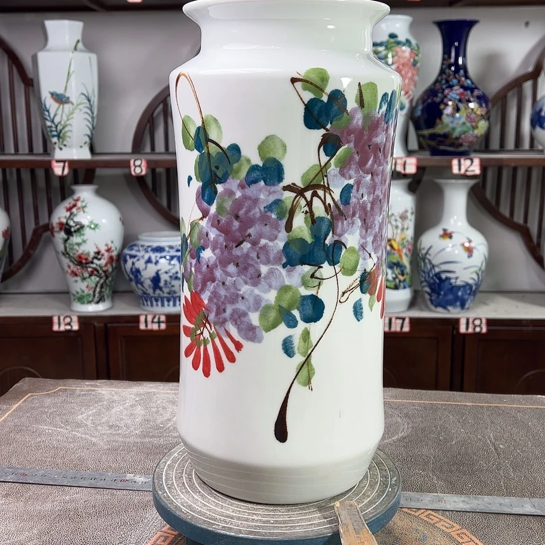 摆件陶景德镇陶瓷书紫藤