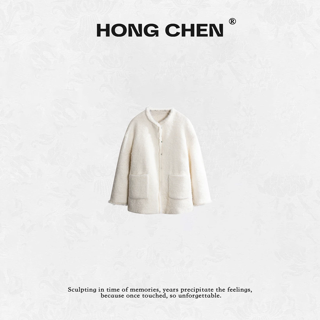 【虹辰】高端时尚进口羊毛鹅绒纺花优雅水貂毛气质小香鹅绒--HC2190