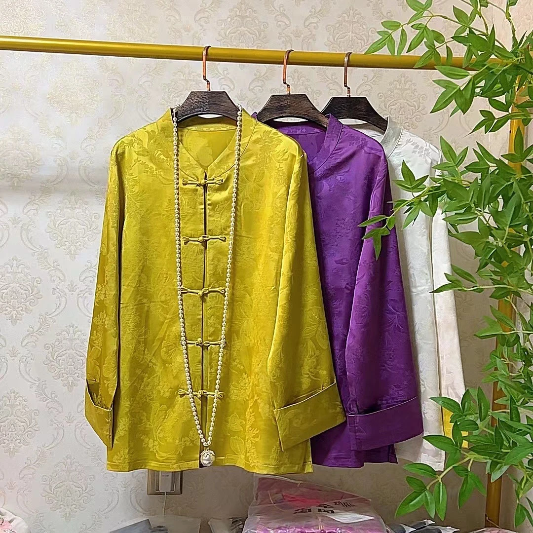 大聪新中式国风春夏新款外套禅意盘扣复古宽松显瘦200斤外衣77225