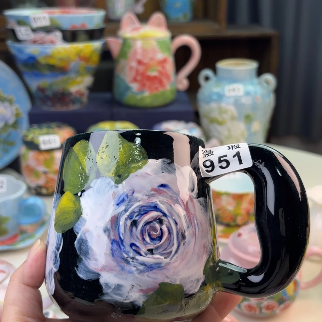 景德镇手绘高温釉下彩陶瓷茶具