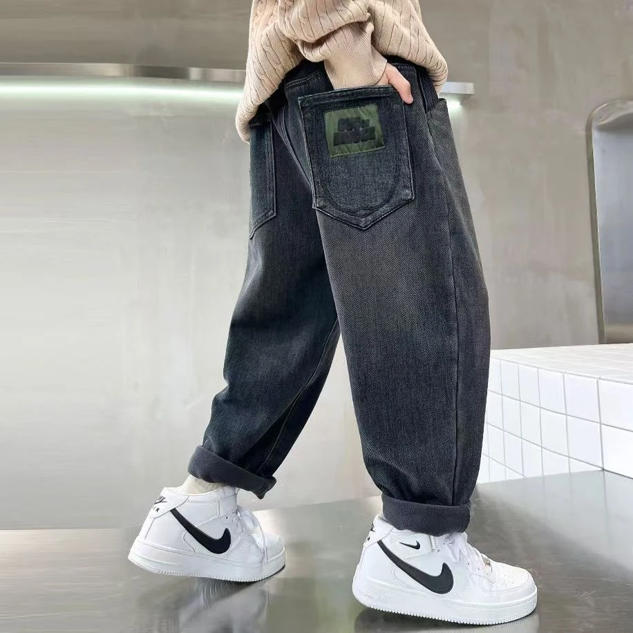 男童春季牛仔裤中大童童装潮流春秋款休闲男童男孩春装洋气裤子