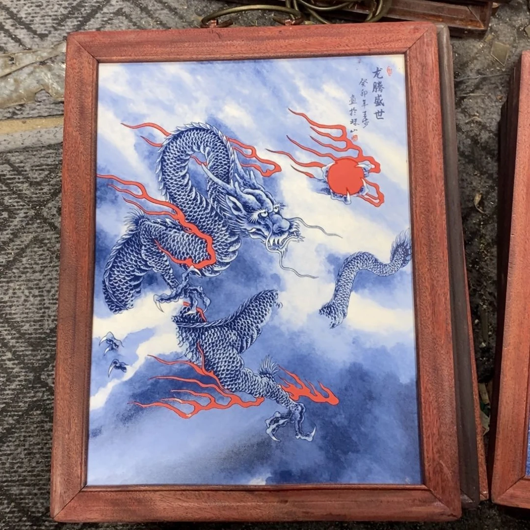 瓷片37*28 景德镇瓷板画柴窑烧制