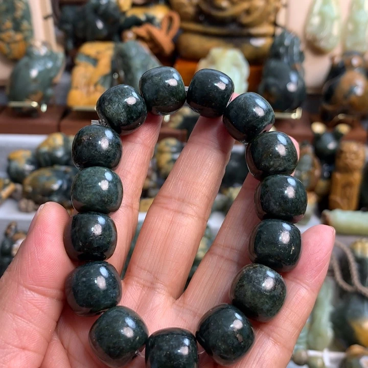 岫岩河磨玉（透闪石质玉）手把件未镶嵌