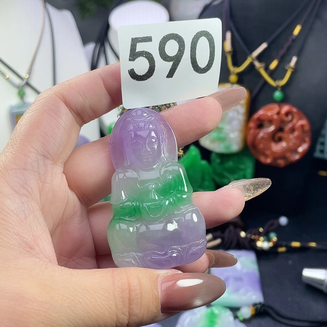 翡翠未镶嵌吊坠(赠链)