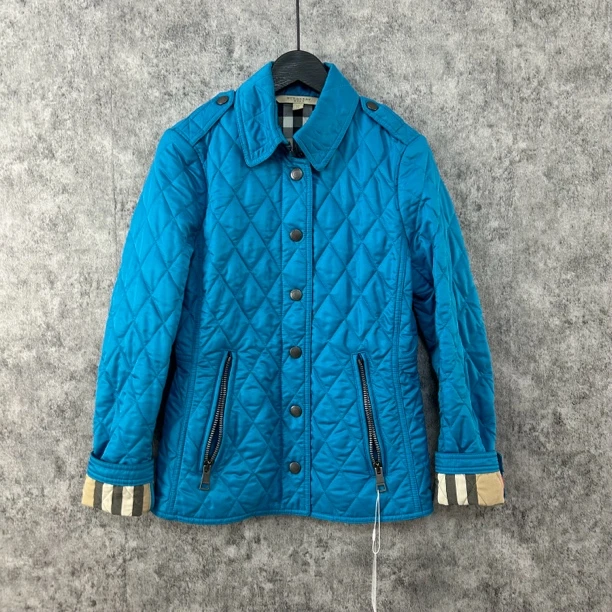 95新 BURBERRY/博柏利 Burberry蓝色格纹棉服