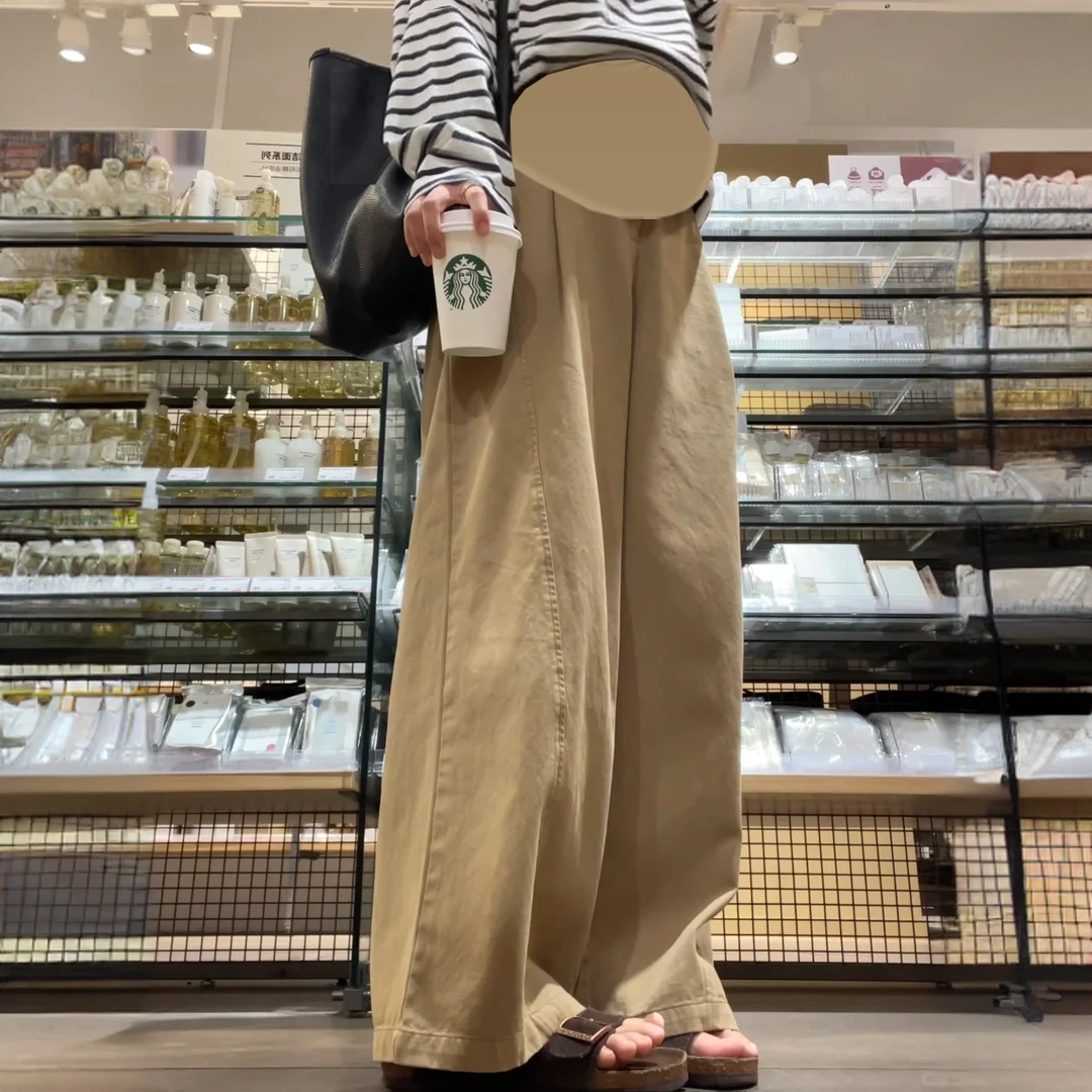 孕妇阔腿裤2025新款春秋季早秋宽松设计感复古托腹休闲外穿长裤子