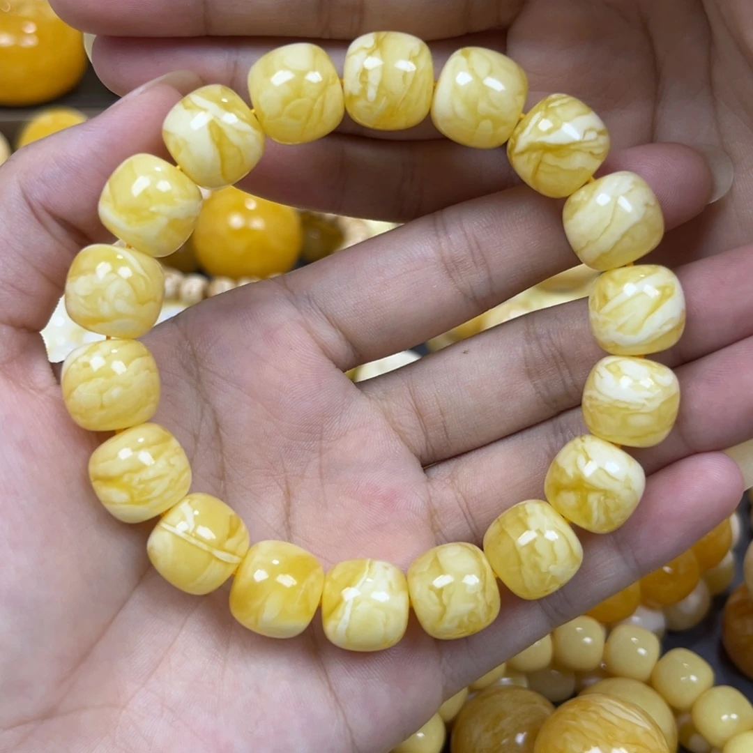 琥珀未镶嵌手串同料老邢手串13mm