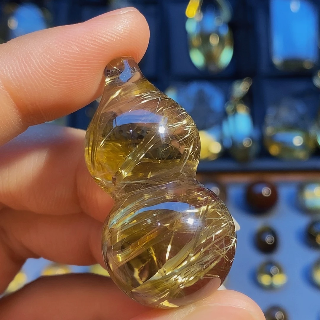 阿***头未镶嵌颈饰水晶天然钛晶葫芦吊坠