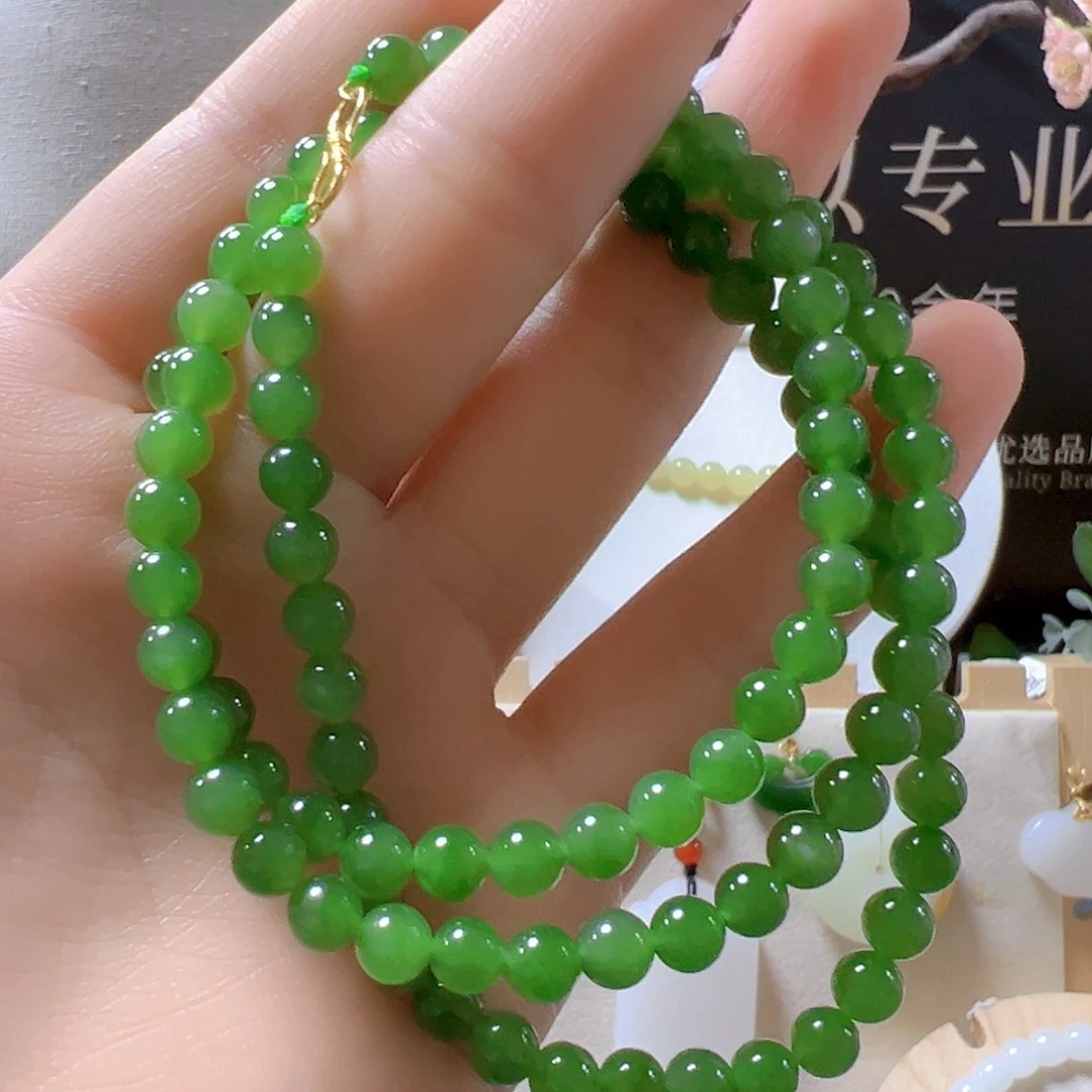 和田玉18K金镶嵌颈饰sj