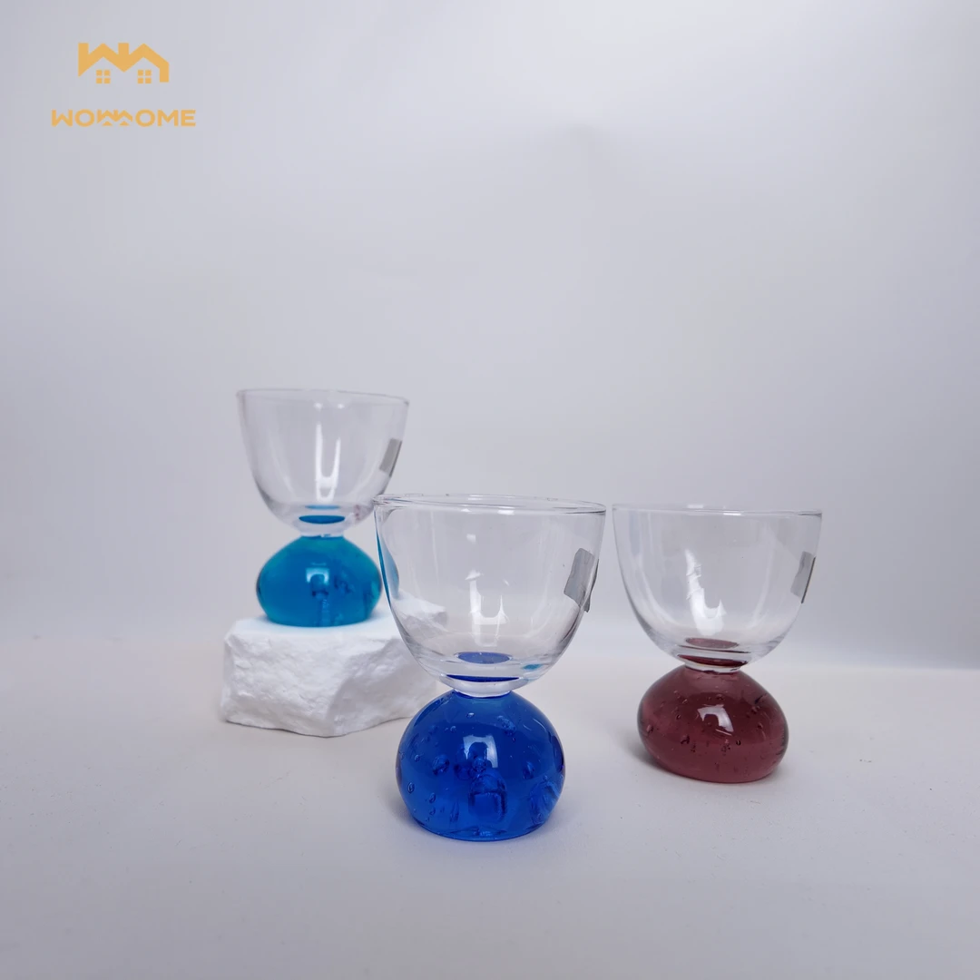 惊喜家微瑕2只鸡尾酒杯白兰地杯实心底小号透明纯手工红酒杯家用