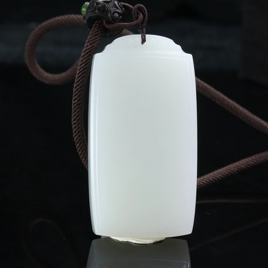 38和田玉羊脂白无事牌/300260上海嘉禾拍卖