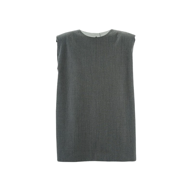 YOEYYOU 设计师品牌25春夏宽肩无袖上衣时尚休闲百搭纯色宽松女士