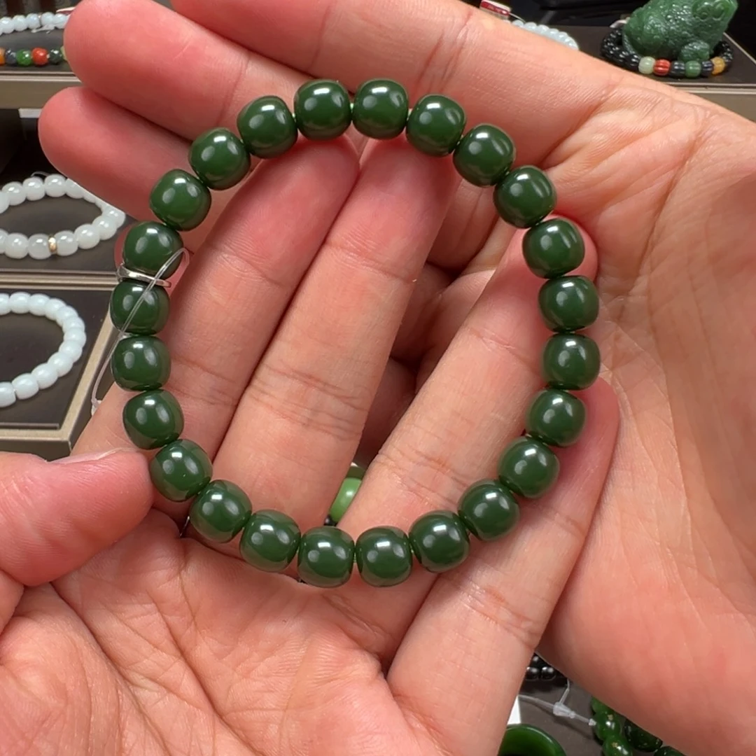 和田玉未镶嵌手链卡9mm