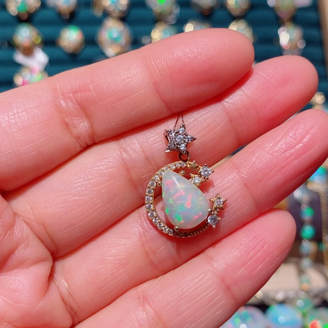 欧泊欧泊吊坠银S925镶嵌