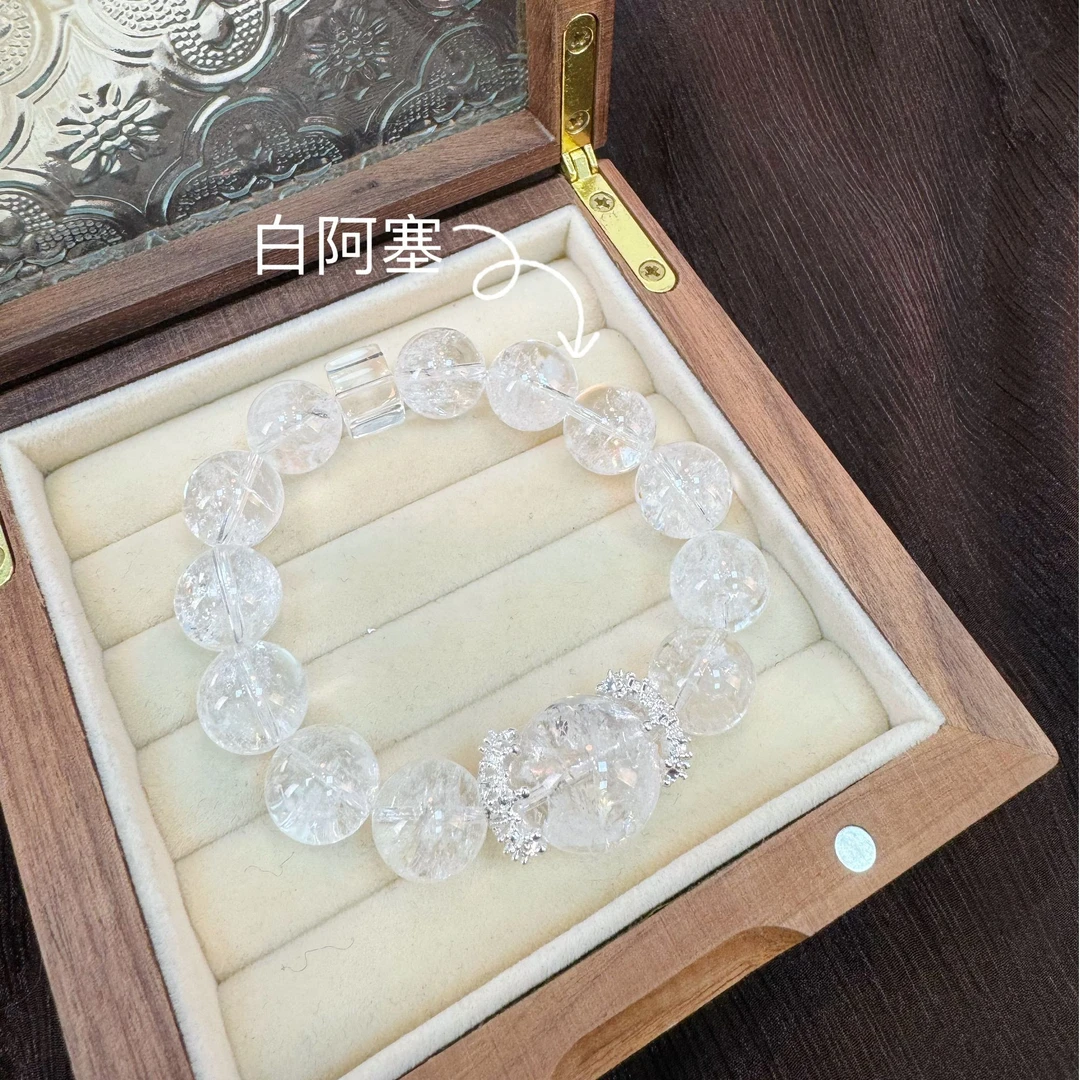 【白阿塞】天然水晶手串原创小众设计B04