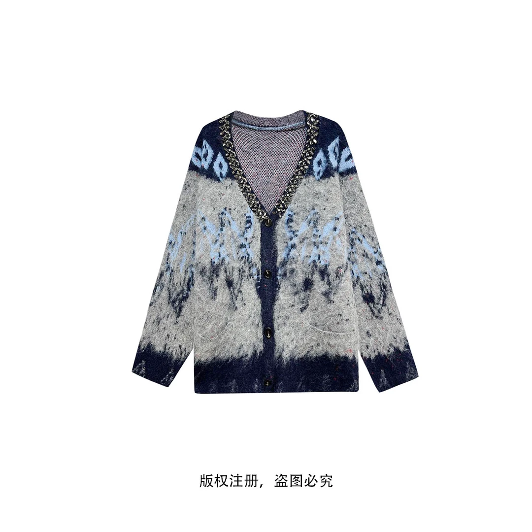 手工钉珠设计轻奢百搭法式款秋冬毛衣款25091413