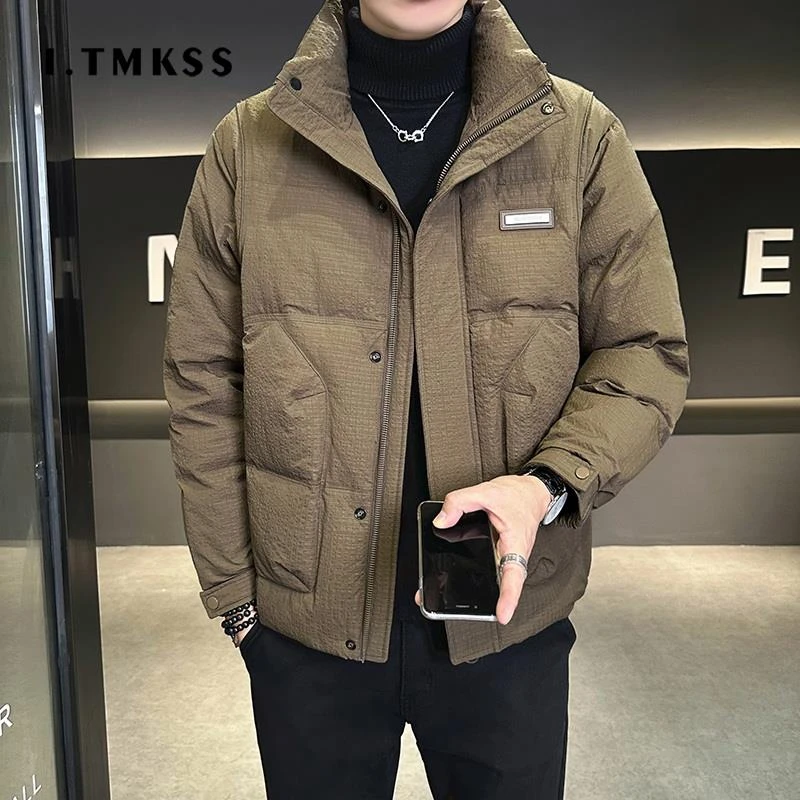 轻薄短款男士羽绒服冬季2026新款高级感潮牌立领男防寒服冬装外套