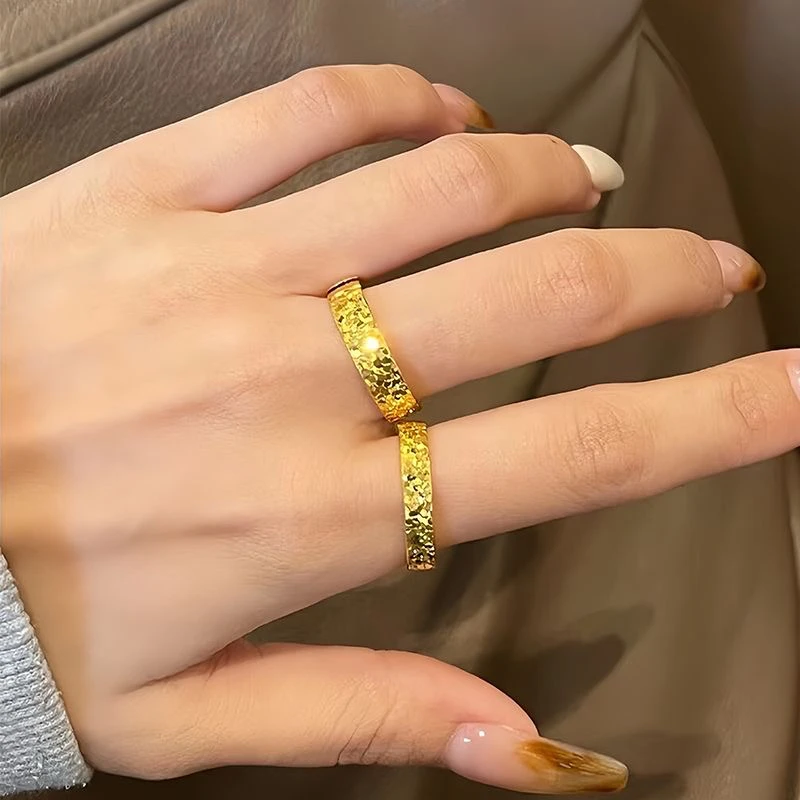 合金戒指 戒指 情侣款男女高定「碎冰冰戒指」选圈口