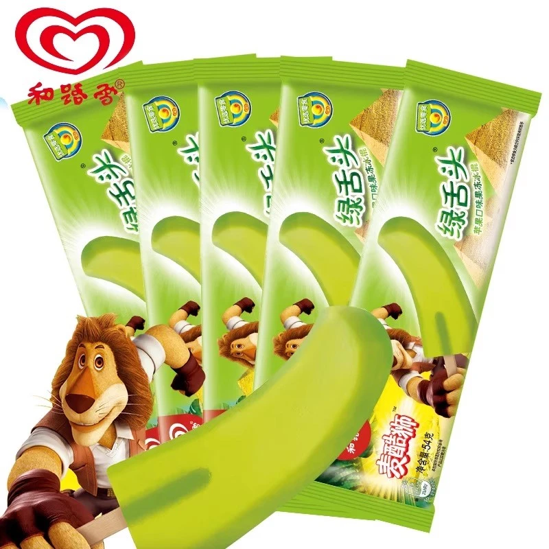 和路雪麦酷狮绿舌头苹果味果冻冰54g新日期