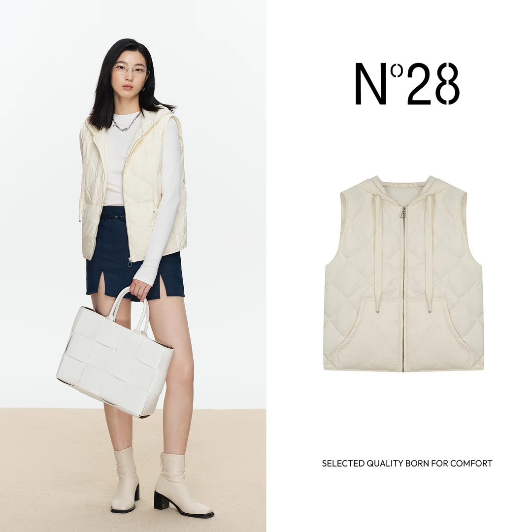 【小小莎专属】N°28时尚百搭羽绒2024秋冬鹅绒保暖休闲简约通勤马甲