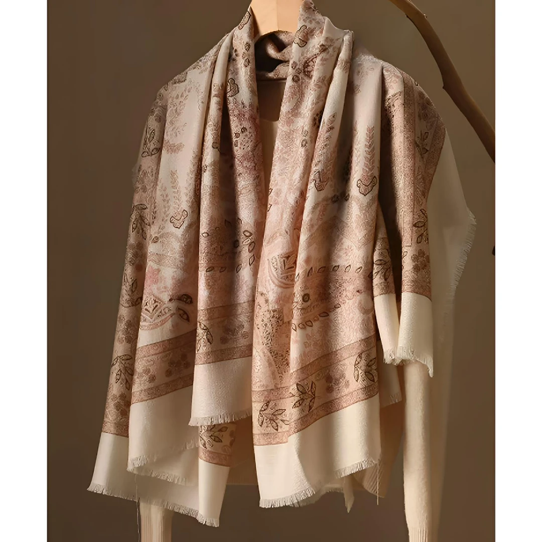 真丝羊毛lp钻石纹粉末色复古腰果135方巾丝巾围巾披肩外搭H299