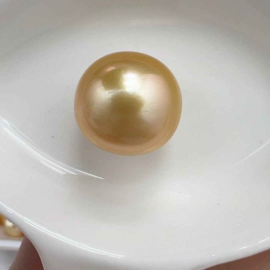 未镶嵌17.1mm金珠裸珠海水珍珠