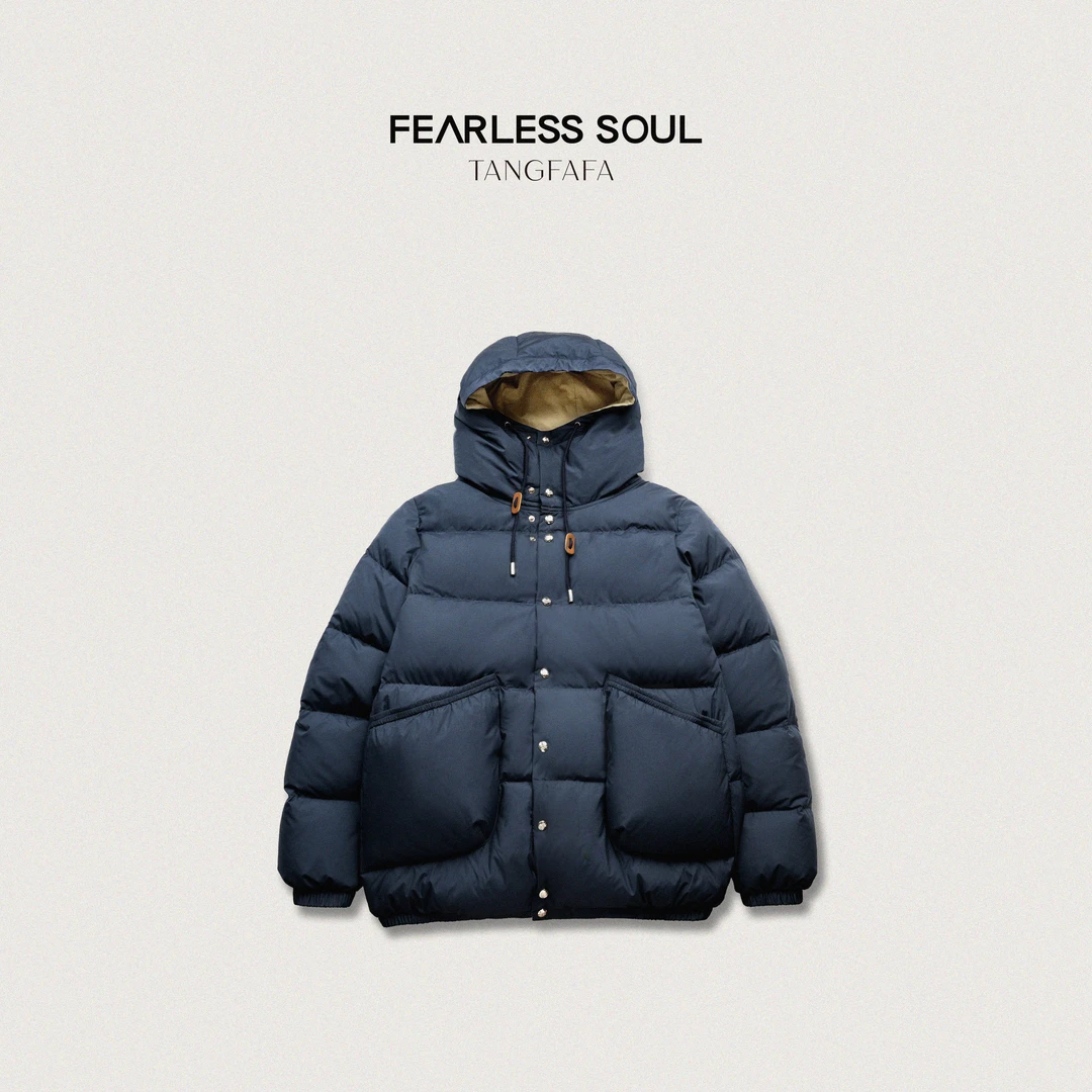唐发发TFF秋冬三防面料高领连帽高密大口袋鹅绒服外套 825FN449 -