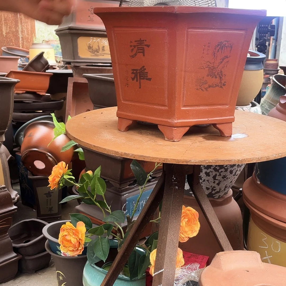 32红清雅六方花盆紫砂花盆紫砂