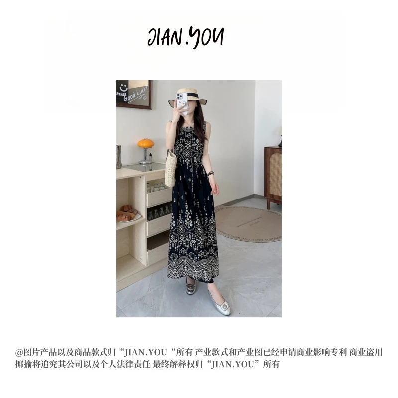 JIANYOU-[琳琅橱裳]25夏季新款女减龄度假风时尚连衣裙GL-FC6249