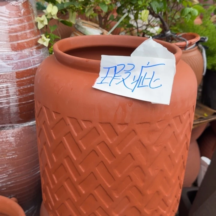 紫砂花盆口25高36宜兴紫砂底部瑕疵