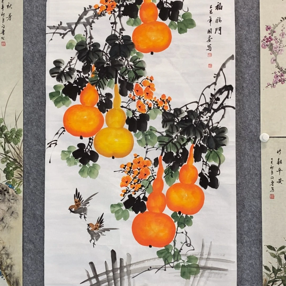 曲***峰国画国画葫芦四尺作品手绘