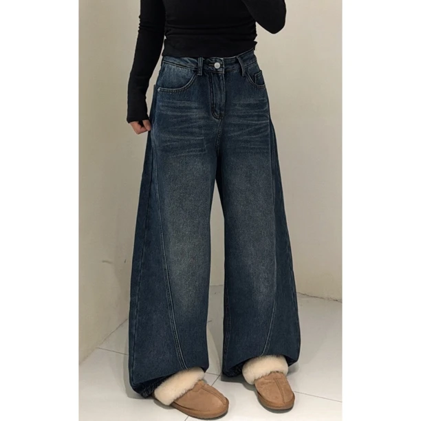 2025/冬/美式复古水洗显瘦牛仔裤 9012#