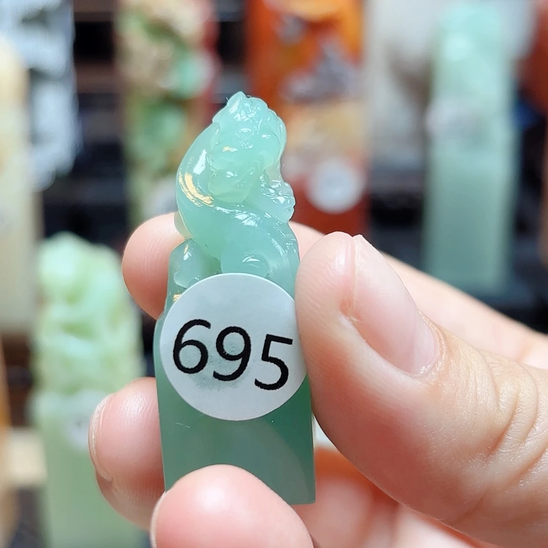 寿山石印石梅子青故^_^古兽