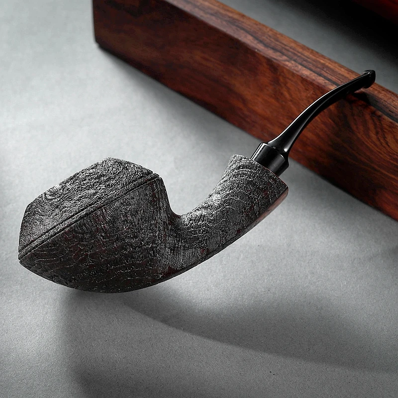 JP0219*35 3MM平插石楠木手工烟斗精品工艺罗德西亚牛头犬黑喷砂