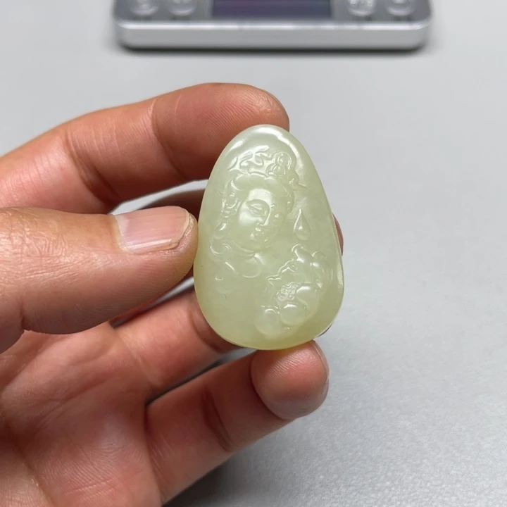 和田玉吊坠(不含链)未镶嵌张**@