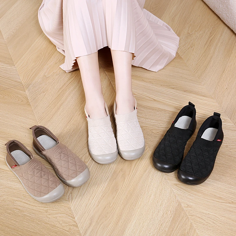 老北京布鞋女2025春秋季新款一脚蹬妈妈鞋防滑舒适女鞋百搭休闲鞋