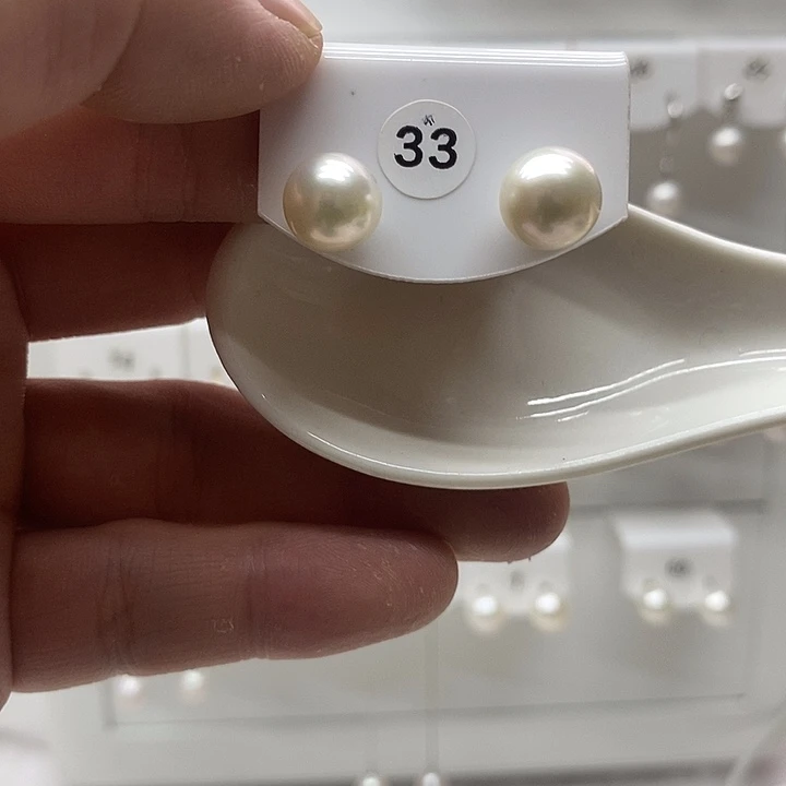 淡水珍珠耳饰银S925镶嵌