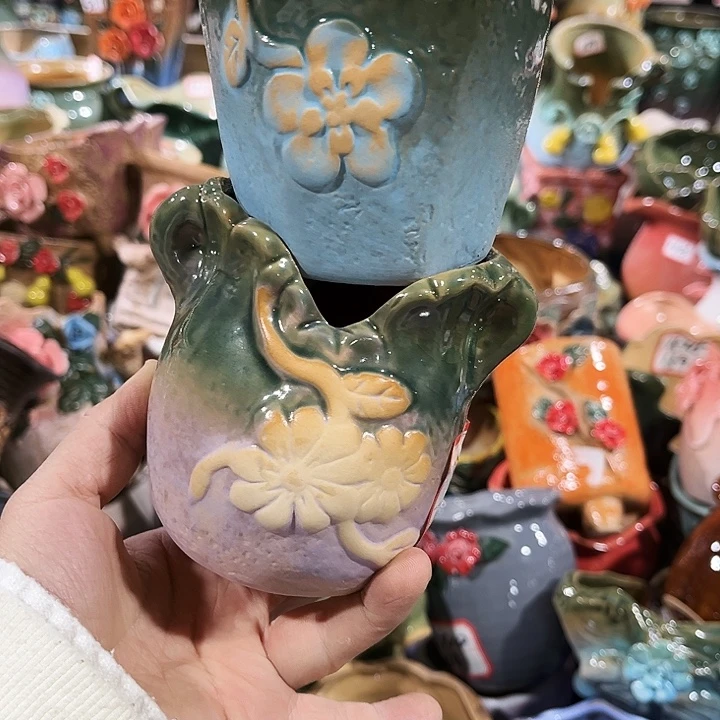 瓷片花盆多肉福利艺术品