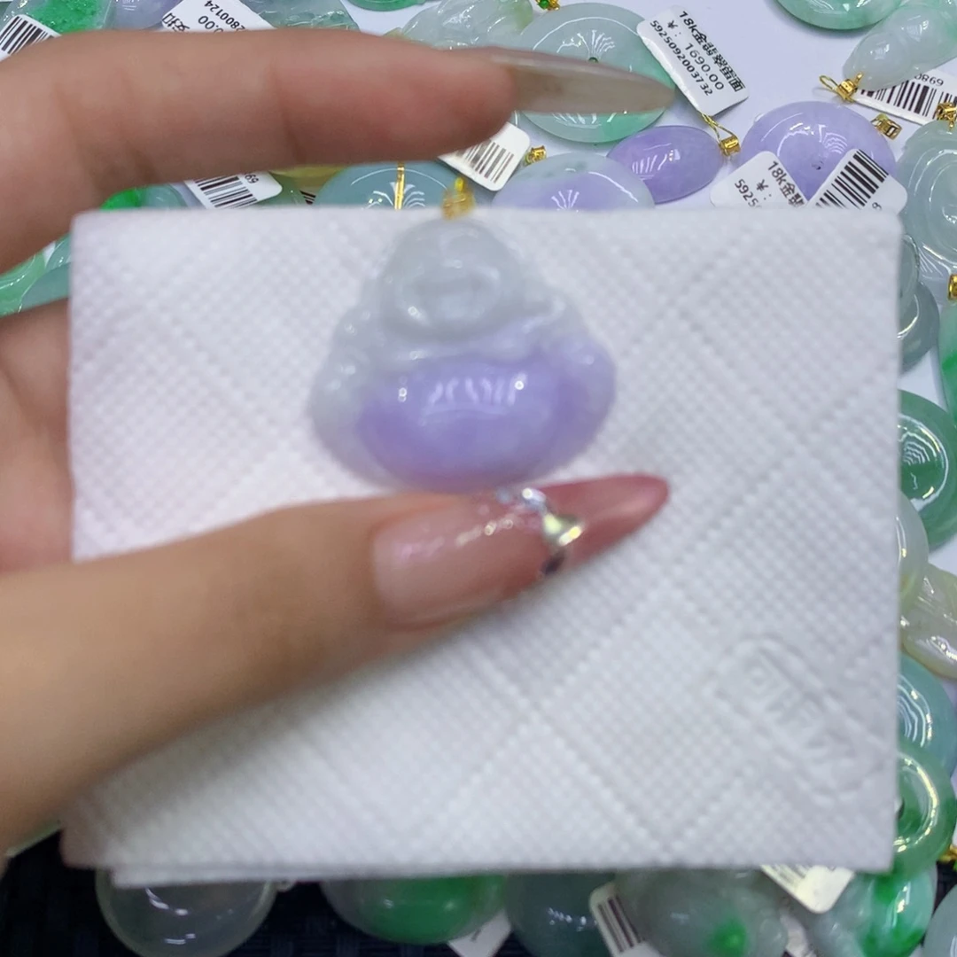 颈饰18K金镶嵌翡翠11111111111