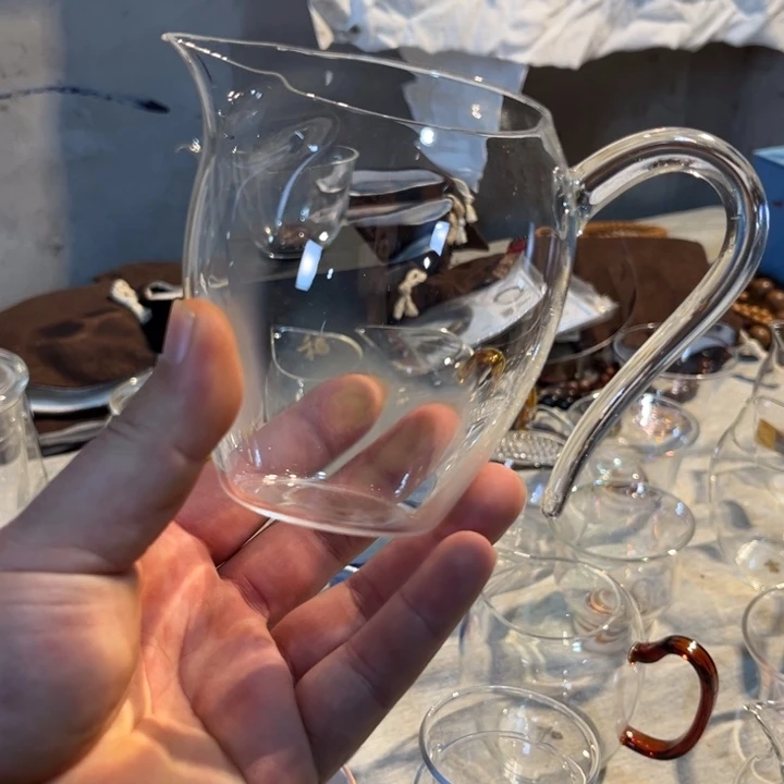 玻璃手工艺品怡然 透明把