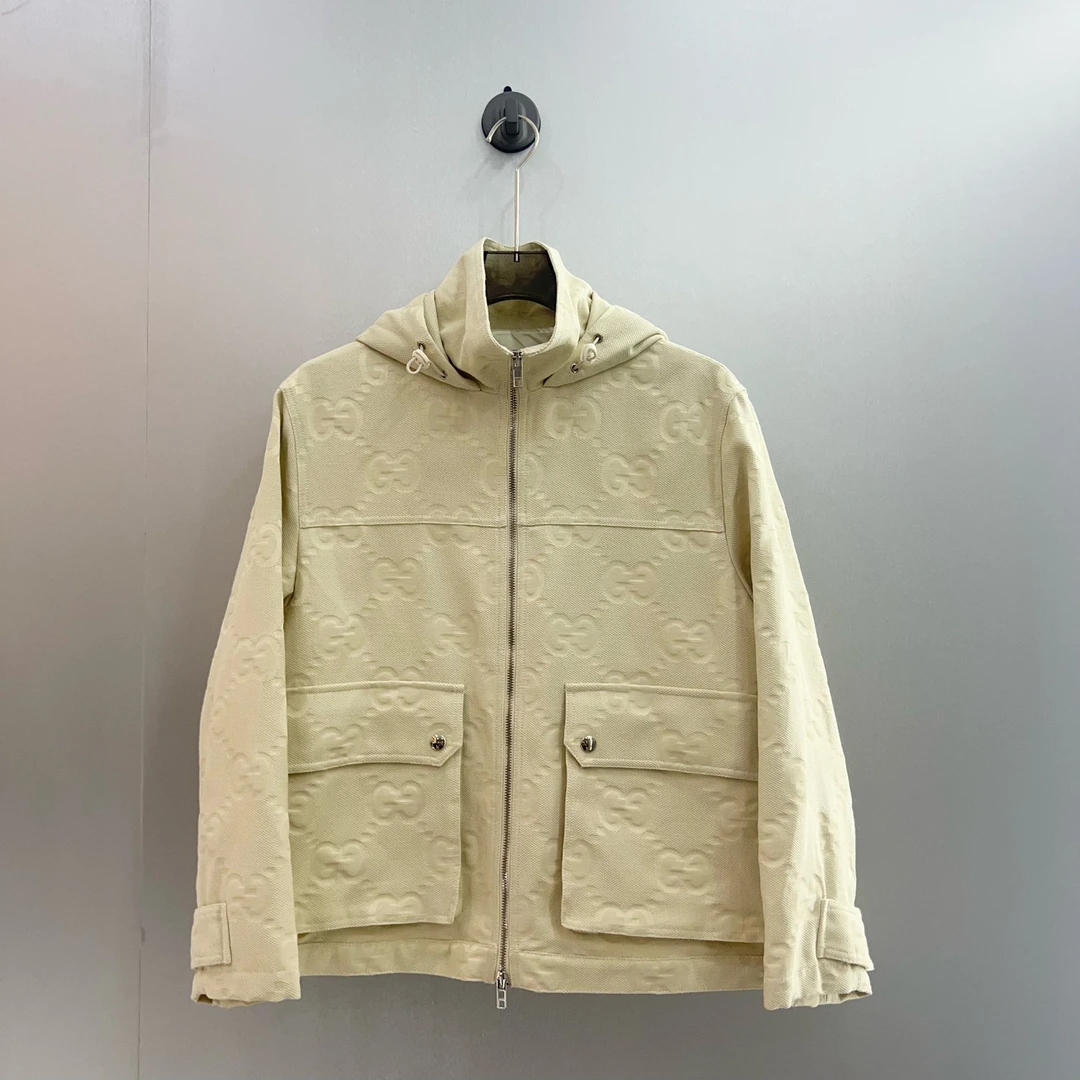 未使用 GUCCI/古驰 满印浮雕连帽夹克外套/40码（北京）