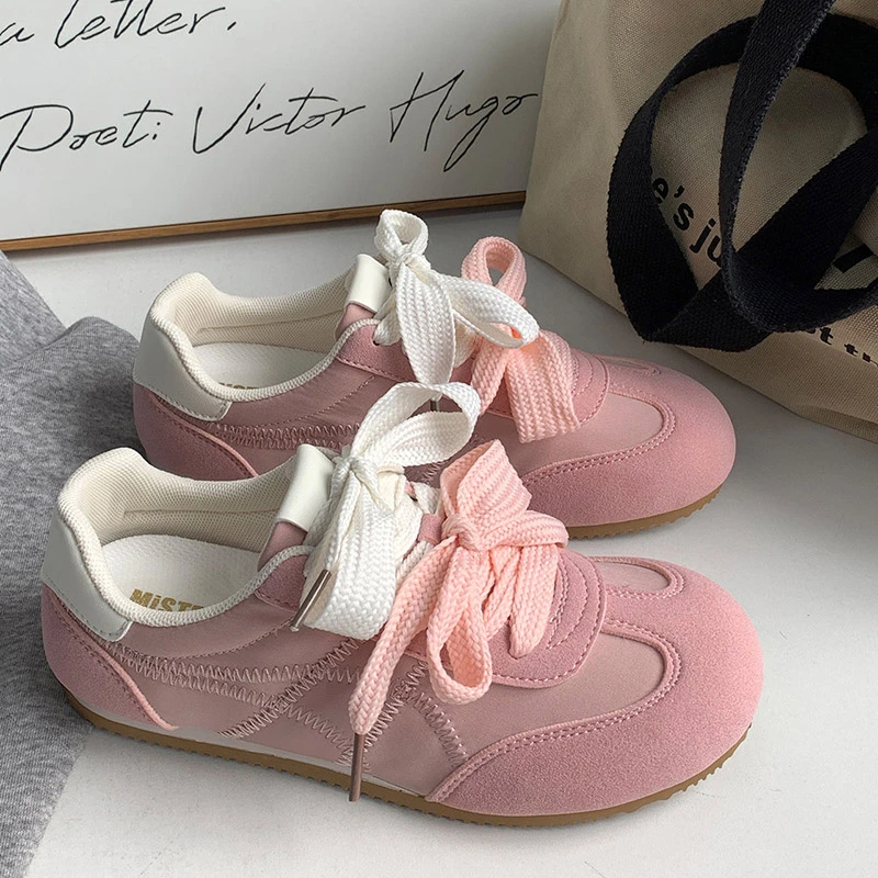 樱花粉低帮时尚青春款复古2684百搭系带潮流港风新款小众休闲板鞋