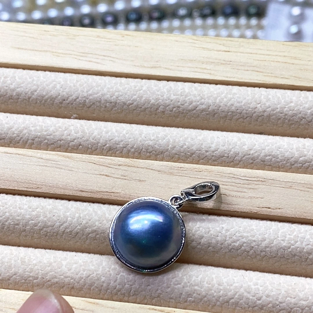 银S925镶嵌拼合珍珠（马贝珠）颈饰