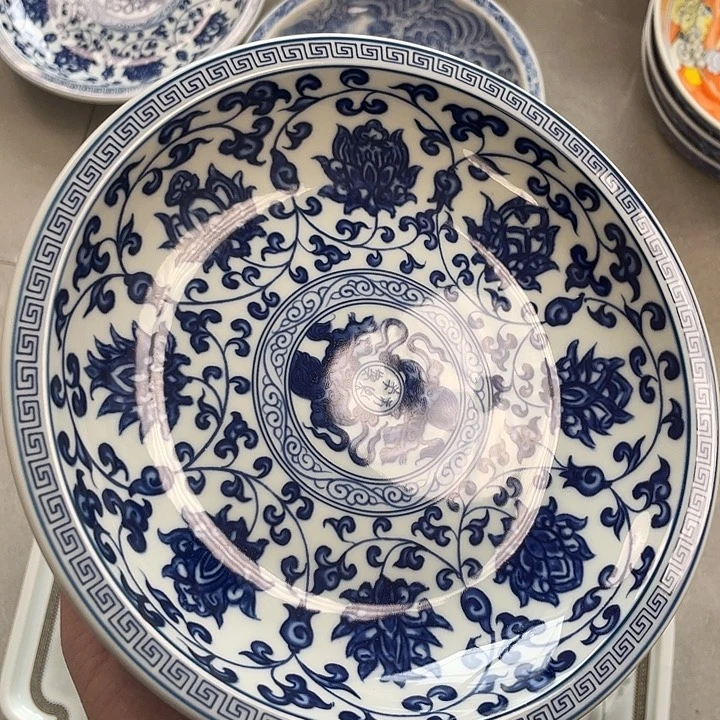 瓷片景德镇青花缠枝莲大壶承