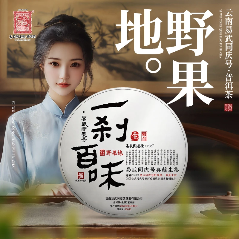 易武同庆号2023年野果地·一刹百味紫金生茶饼100g