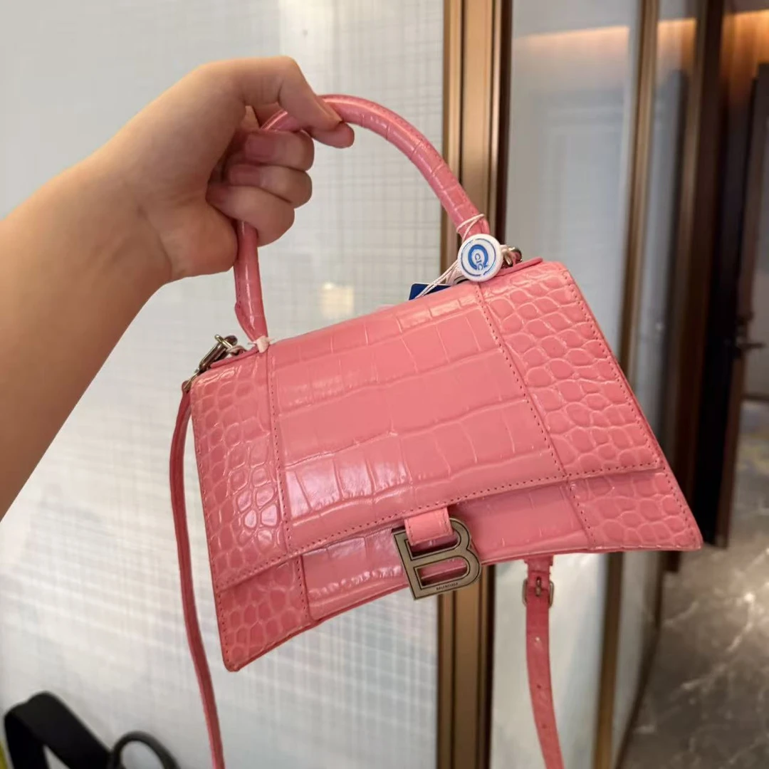 95新 Balenciaga/巴黎世家 粉色沙漏/二奢包包