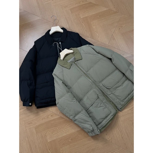 甄哥定制 90白鸭绒 假两件 经典百搭不挑人 翻领羽绒服