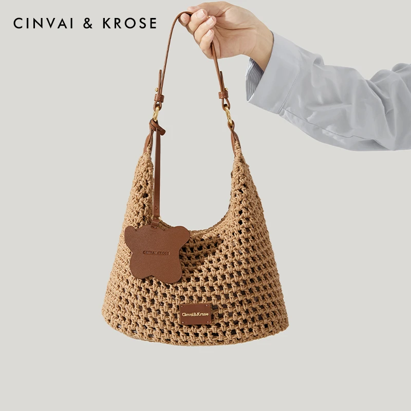 【CinvaiKrose官方正品】草编包包女款爆款2025新款腋下单肩斜挎包